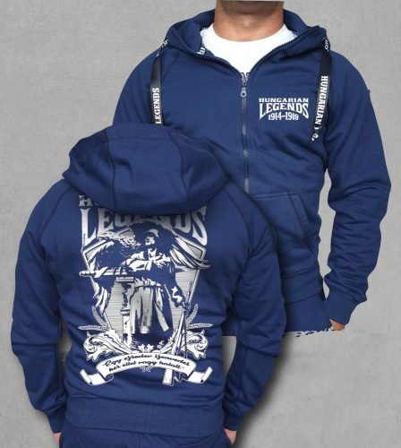 1914-1918 férfi kapucnis, cipzáras pulóver