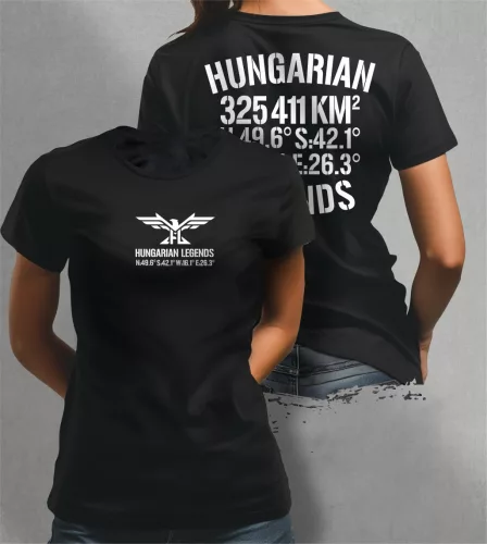 Hungarian Legends - 325 411 KM² női rövid ujjú póló