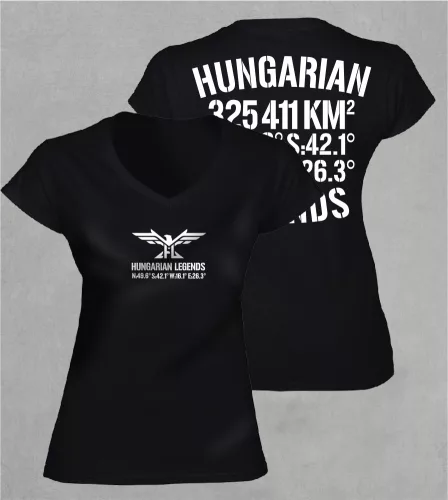 Hungarian Legends - 325 411 KM² női v-nyakú póló