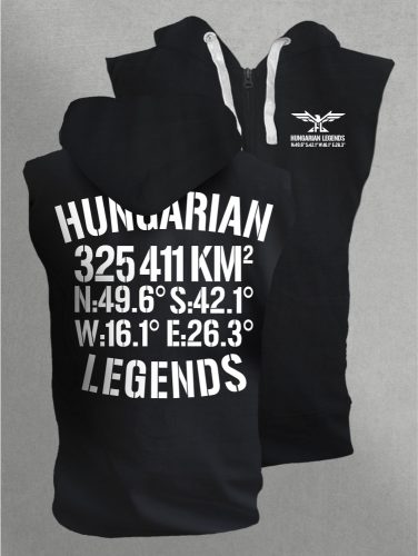 Hungarian Legends - 325 411 KM² férfi kapucnis, cipzáras mellény