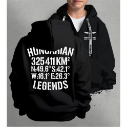   Hungarian Legends - 325 411 KM² gyerek kapucnis, cipzáras pulóver