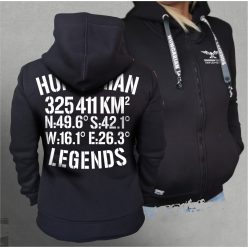   Hungarian Legends - 325 411 KM² női cipzáras, kapucnis pulóver