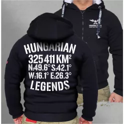   Hungarian Legends - 325 411 KM² férfi sherpa béléses cipzáras pulóver
