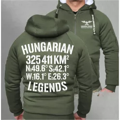   Hungarian Legends - 325 411 KM² férfi sherpa béléses cipzáras pulóver