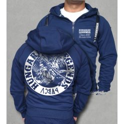 Álmos vezér férfi kapucnis, cipzáras pulóver