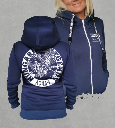 Álmos vezér női cipzáras, kapucnis pulóver