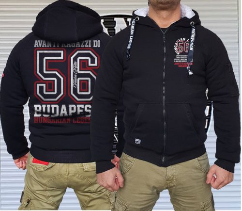 Avanti férfi sherpa béléses cipzáras pulóver