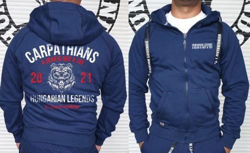 A medve nem játék! - férfi kapucnis, cipzáras pulóver