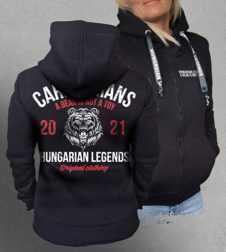 A medve nem játék! - női cipzáras, kapucnis pulóver