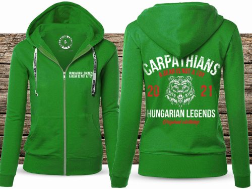 A medve nem játék! - női cipzáras, kapucnis pulóver