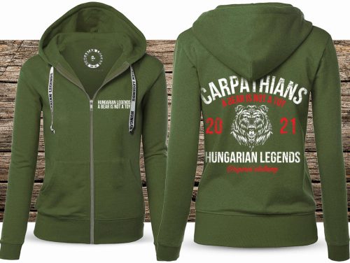 A medve nem játék! - női cipzáras, kapucnis pulóver