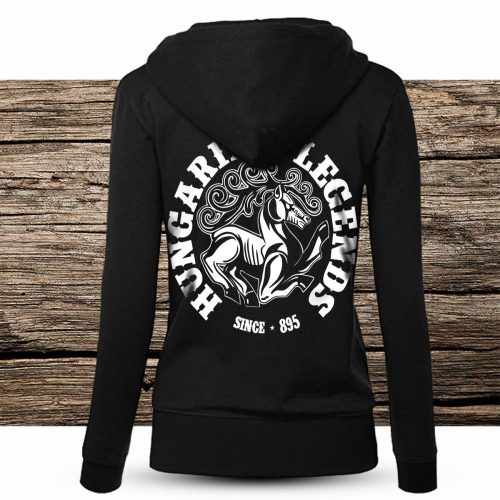 Csodaszarvas női cipzáras, kapucnis pulóver