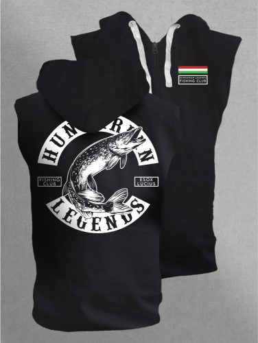 CSUKA - Esox Lucius férfi kapucnis, cipzáras mellény