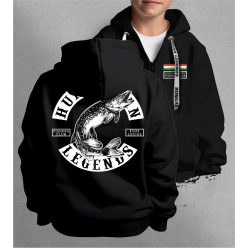 CSUKA - Esox Lucius gyerek kapucnis, cipzáras pulóver