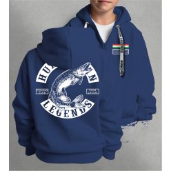 CSUKA - Esox Lucius gyerek kapucnis, cipzáras pulóver