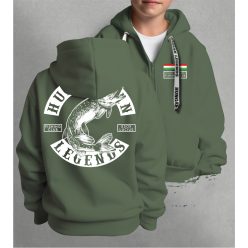 CSUKA - Esox Lucius gyerek kapucnis, cipzáras pulóver