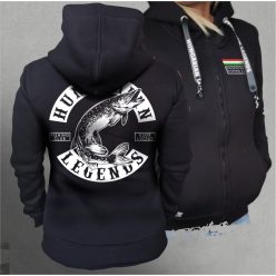 CSUKA - Esox Lucius női cipzáras, kapucnis pulóver