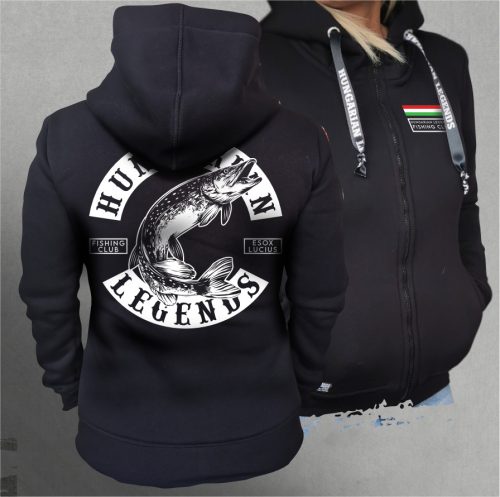 CSUKA - Esox Lucius női cipzáras, kapucnis pulóver