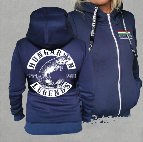 CSUKA - Esox Lucius női cipzáras, kapucnis pulóver