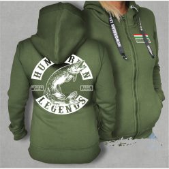 CSUKA - Esox Lucius női cipzáras, kapucnis pulóver