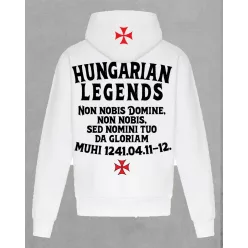 Deus Vult férfi kapucnis, belebújós pulóver