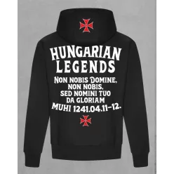Deus Vult férfi kapucnis, belebújós pulóver