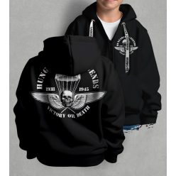 Ejtőernyős zászlóalj gyerek kapucnis, cipzáras pulóver