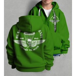 Ejtőernyős zászlóalj gyerek kapucnis, cipzáras pulóver