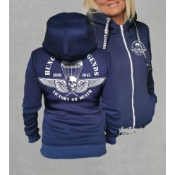 Ejtőernyős zászlóalj női cipzáras, kapucnis pulóver