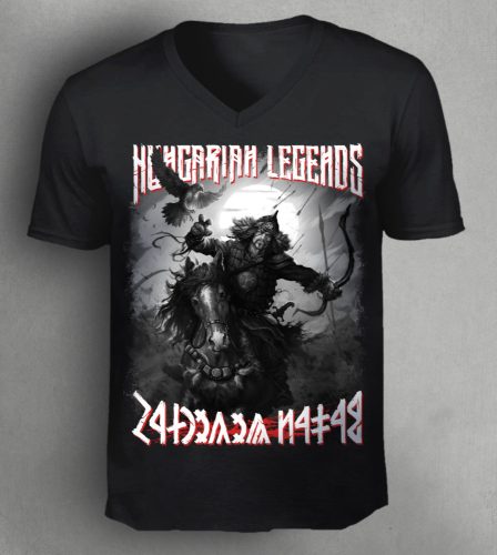 Előd vezér férfi v-nyakú póló