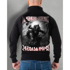 Előd vezér férfi cipzáras, galléros pulóver