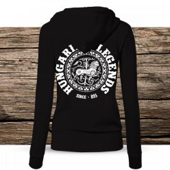 Esztergomi oroszlán női kapucnis, cipzáras pulóver