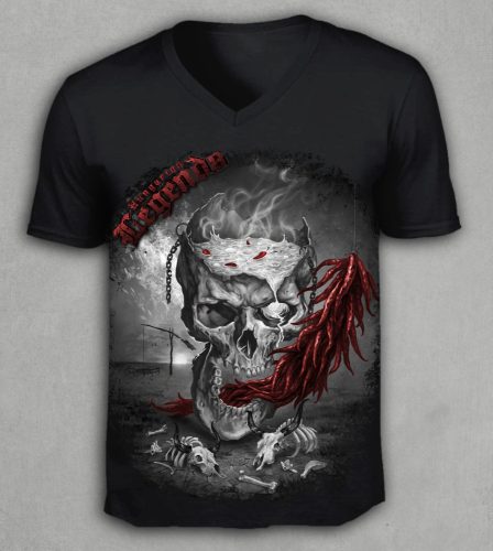 Erős paprika férfi v-nyakú póló