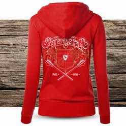 Fekete sereg női cipzáras, kapucnis pulóver