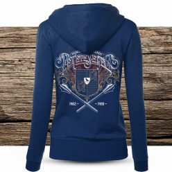 Fekete sereg női cipzáras, kapucnis pulóver