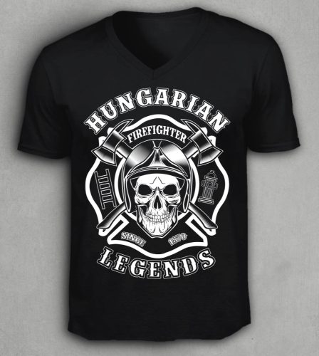 Tűzoltó férfi v-nyakú póló