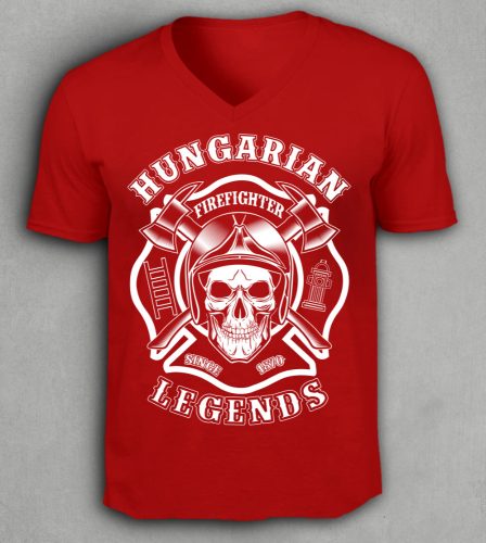 Tűzoltó férfi v-nyakú póló