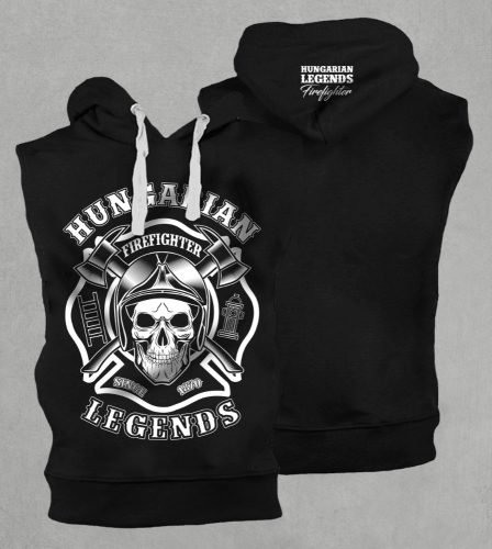 Tűzoltó férfi kapucnis, belebújós mellény