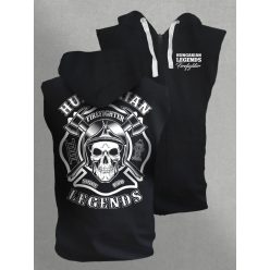 Tűzoltó férfi kapucnis, cipzáras mellény