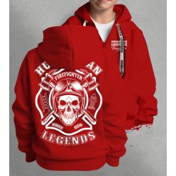 Tűzoltó gyerek kapucnis, cipzáras pulóver