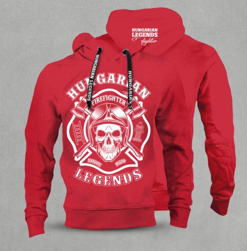 Tűzoltó férfi kapucnis, belebújós pulóver