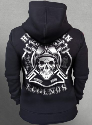 Tűzoltó női cipzáras, kapucnis pulóver