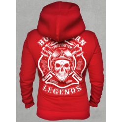 Tűzoltó női cipzáras, kapucnis pulóver