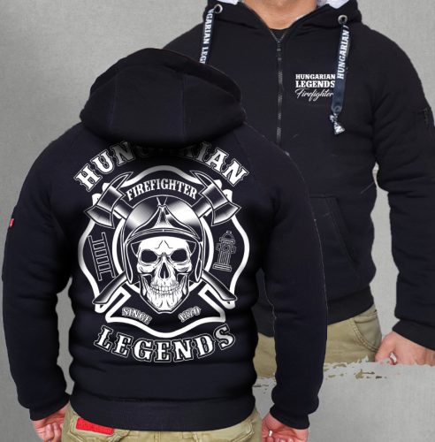 Tűzoltó férfi sherpa béléses cipzáras pulóver