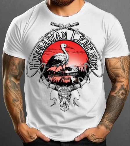 Fehér gólya férfi rövid ujjú póló