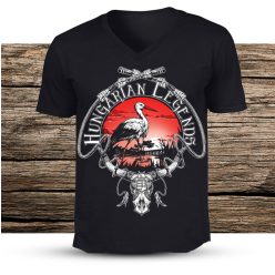 Fehér gólya férfi v-nyakú póló