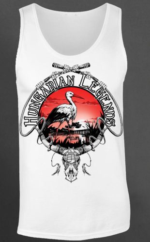 Fehér gólya férfi ujjatlan póló