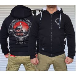 Fehér gólya férfi sherpa béléses cipzáras pulóver