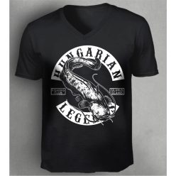Harcsa - Silurus Glanis férfi v-nyakú póló