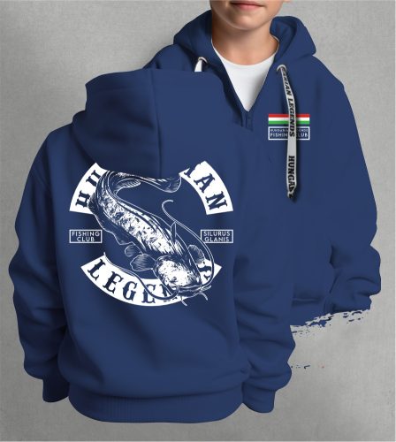 Harcsa - Silurus Glanis gyerek kapucnis, cipzáras pulóver